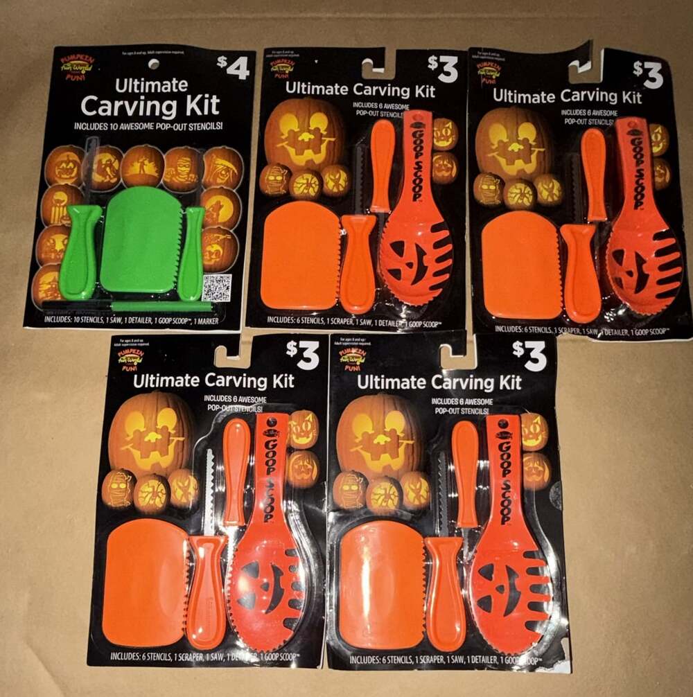 Lot Of 5 Fun World Ultimate Pumpkin Carving Kits